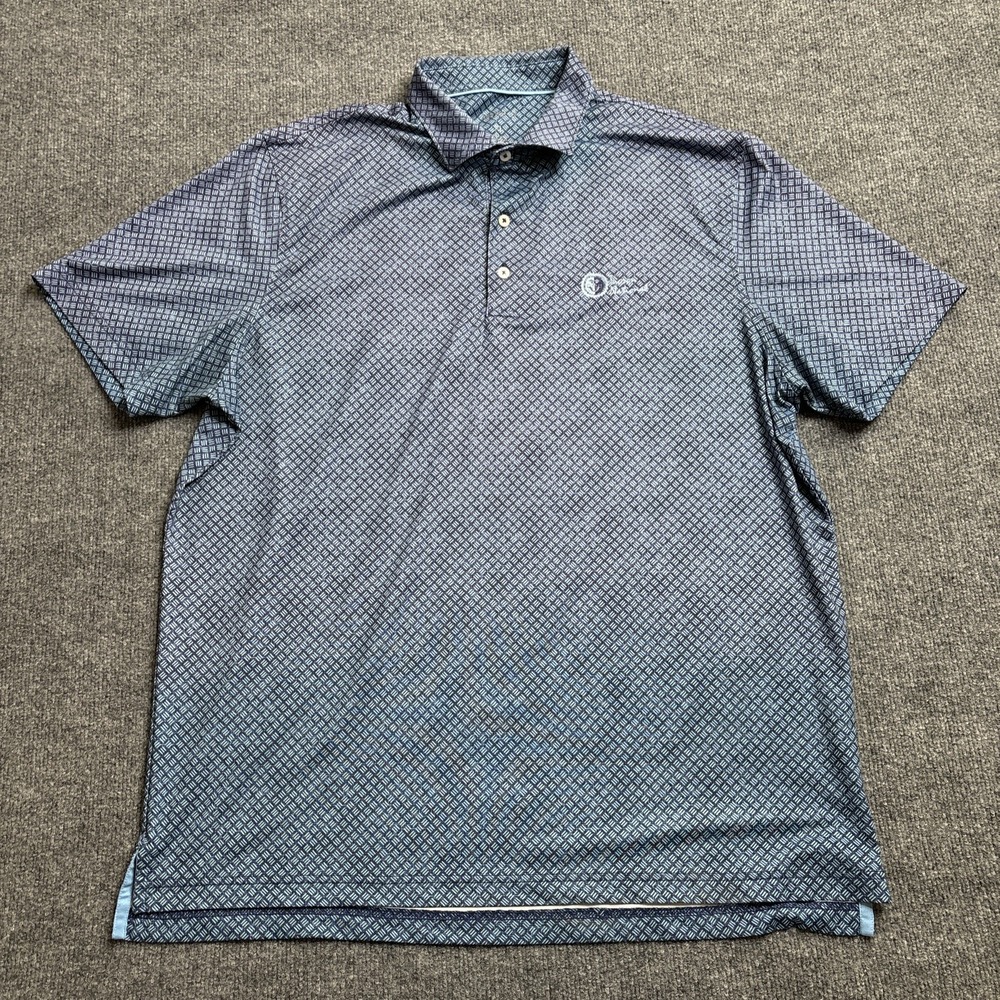 Johnnie‎ O Polo Shirt Men's Size XL Blue Hatch Square Golf Tucson National